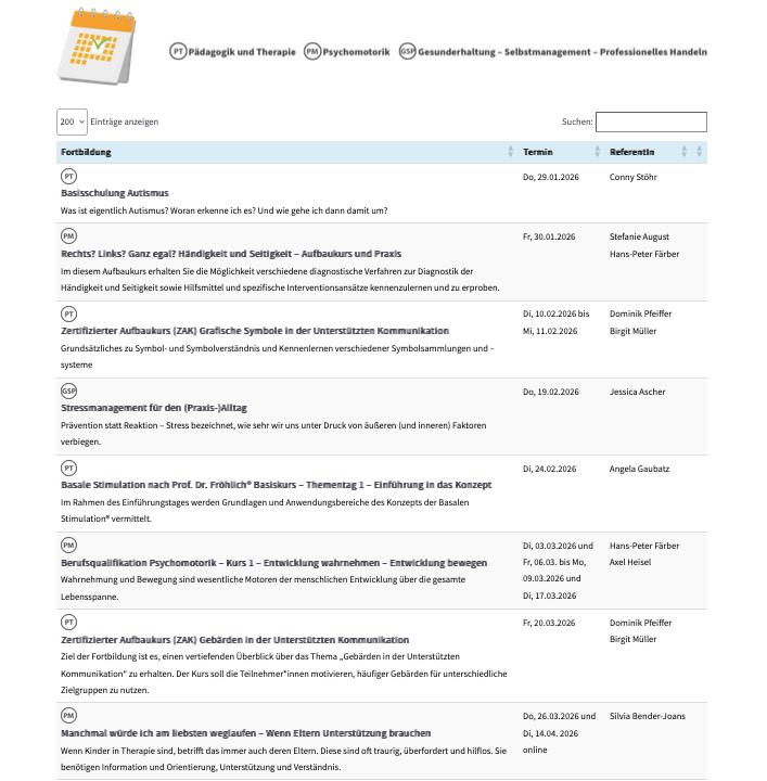 Bild vom Fortbildungskalender 2026